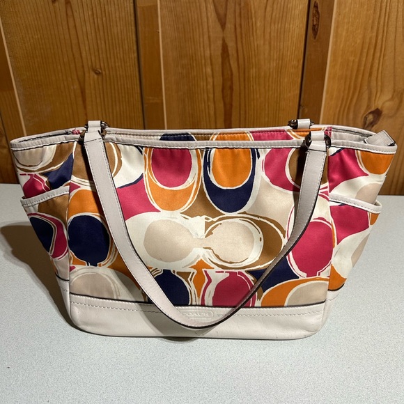 Coach Signature Multicolor Monogram Purse - Picture 6 of 9